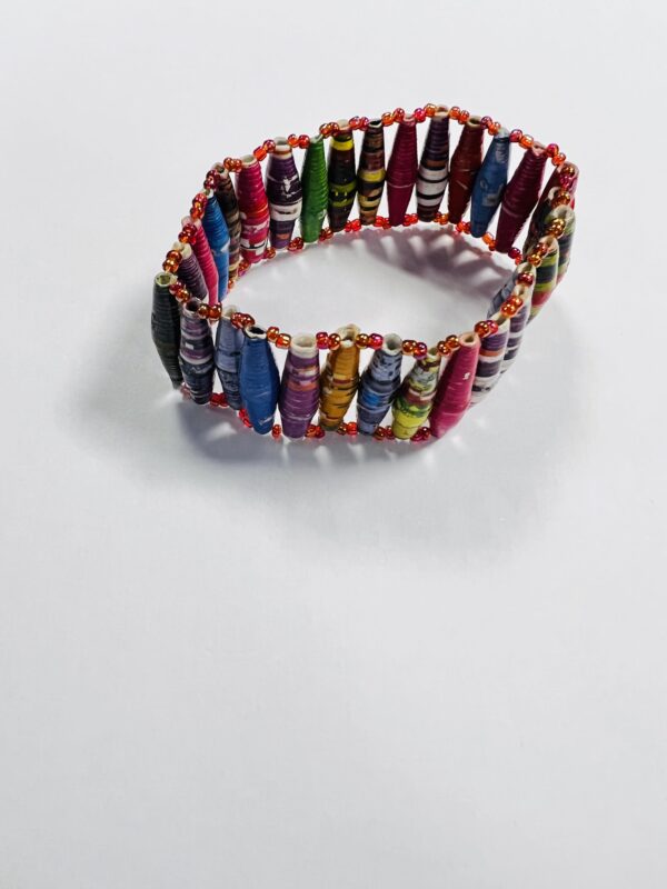 Wide Bead Paper Bracelet - Image 3